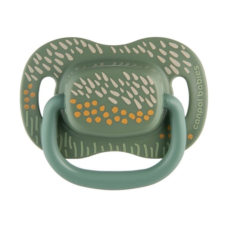 Canpol babies, Mountains, symetryczny smoczek uspokajający, silikonowy, zielony, 6-18 m, 2 szt.