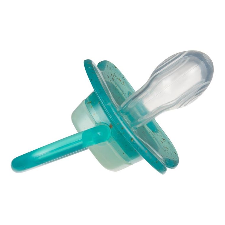 Canpol babies, NightGlow, smoczek uspokajający silikonowy, symetryczny, niebieski, 0-6 m, 2 szt.