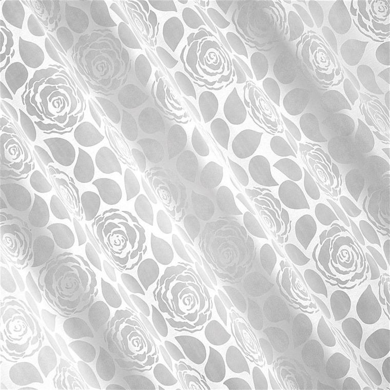 Caren, firana gotowa, zdobiona wzorem w róże, 140-250 cm