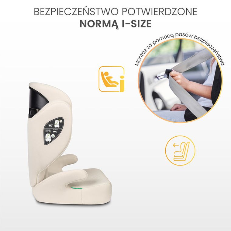 Caretero, Breezy, fotelik samochodowy 2w1, podstawka, beige, 100-150 cm