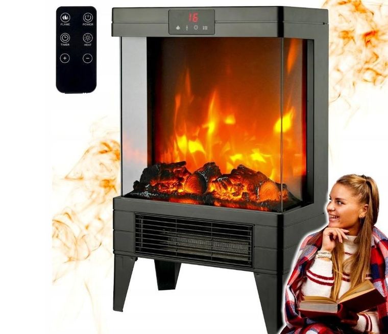 Carruzzo, grzejnik elektryczny w formie kominka, Q20P