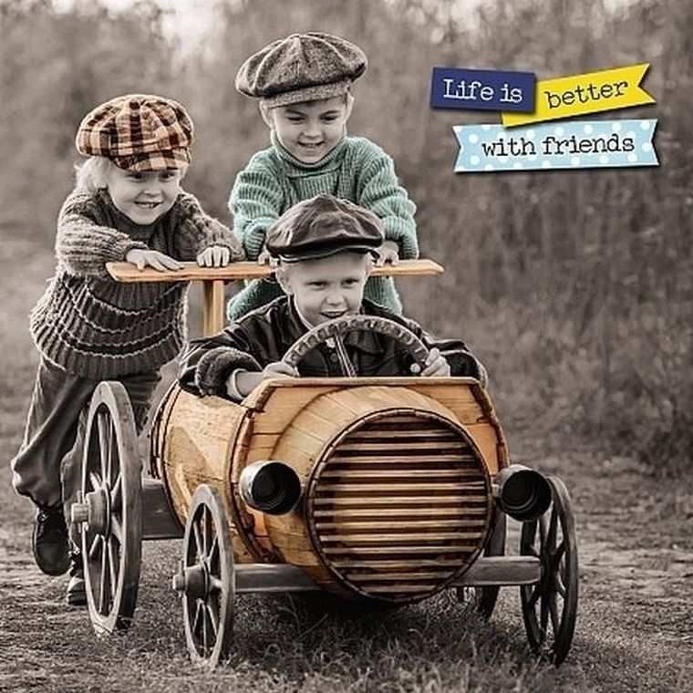 Carte Blanche, kartka holograficzna 3D, boys in car