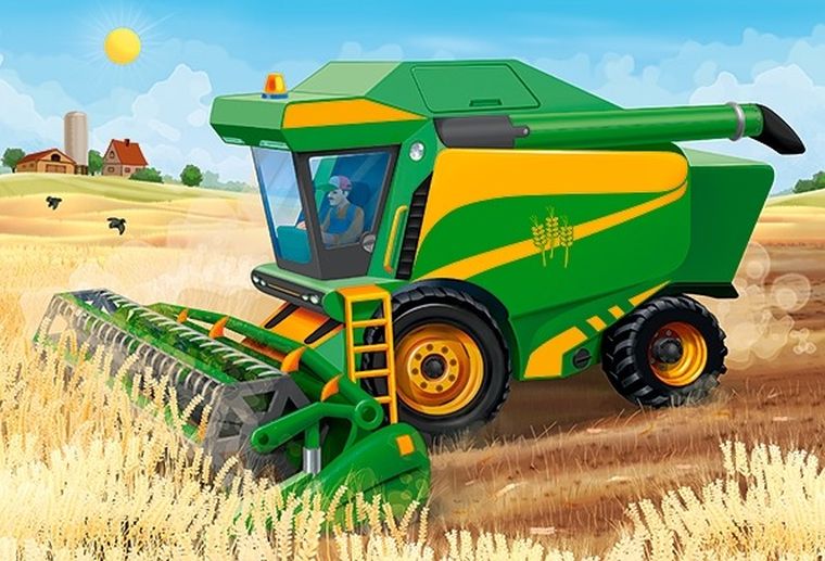 Castorland, Agricultural Machines, puzzle 4-1, 8-12-15-20 elementów, 55 elementów