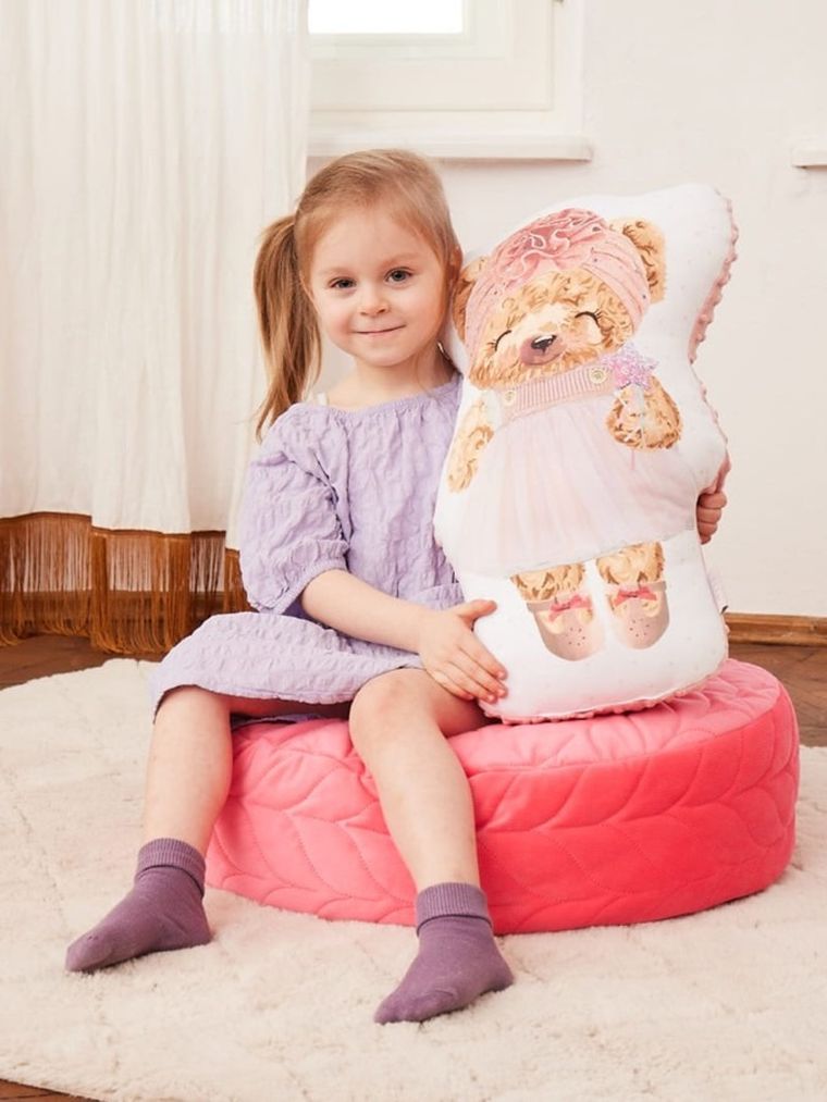 Ceba Baby, dziecięca pufa do siedzenia, czerwona