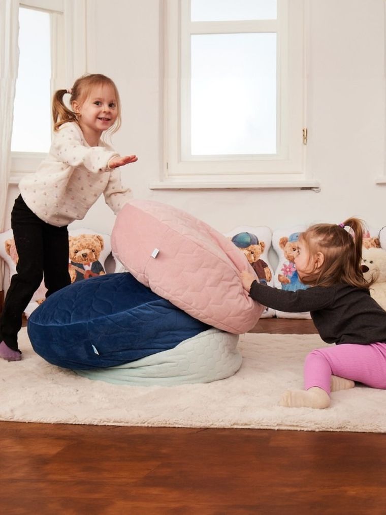 Ceba Baby, dziecięca pufa do siedzenia, pudrowa