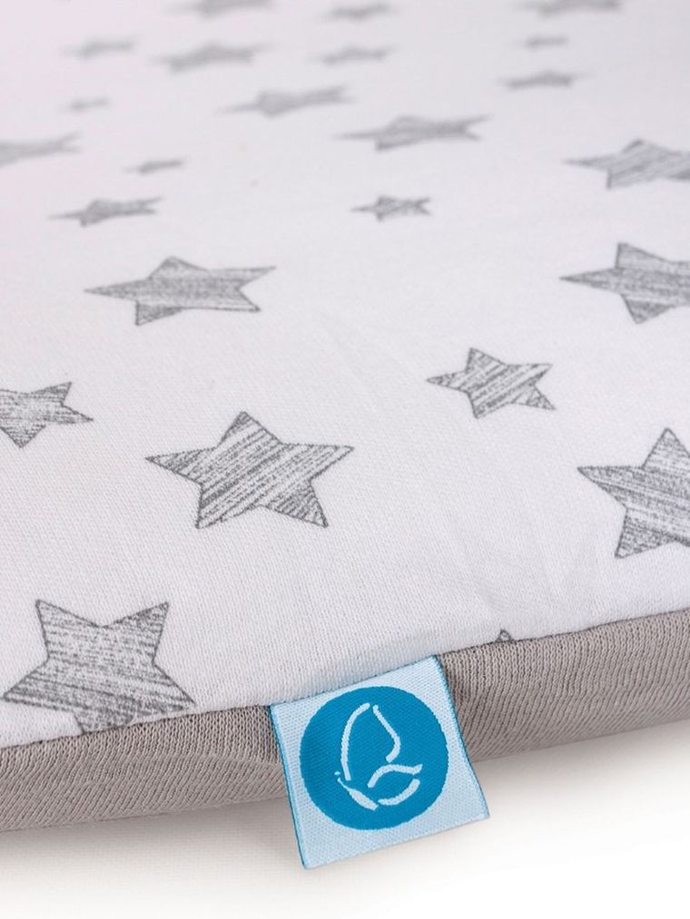 Ceba Baby, Grey Stars, pokrowiec na przewijak miękki, 50-70 cm, 2 szt.
