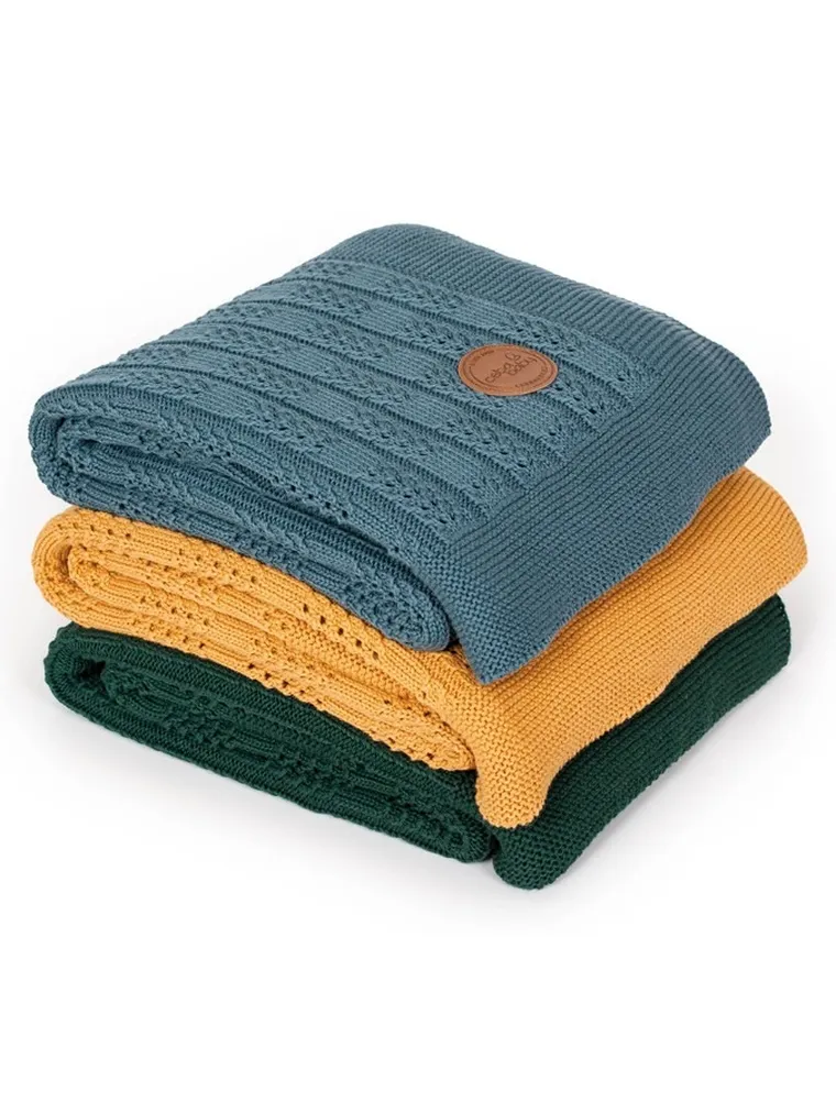 Ceba Baby, Jodełka, dziany kocyk dziecięcy, Peru, 90-90 cm