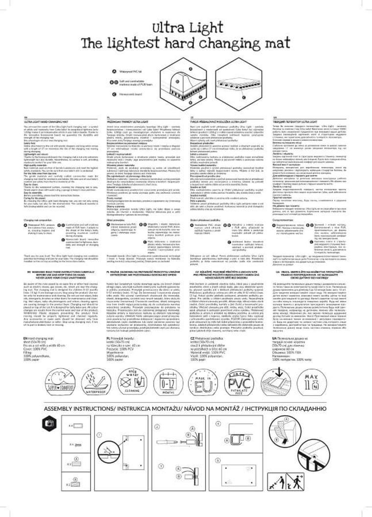 Ceba Baby, Ultra Light, Fox with Balloon, przewijak twardy, krótki, 50-70 cm