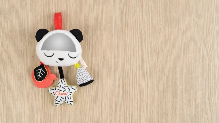 Chicco, Baby Sense & Focus, Panda, kontrastowa zawieszka do wózka z lusterkiem