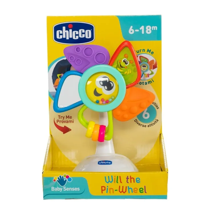 Chicco, Baby Senses, wiatraczek z przyssawką, zabawka sensoryczna