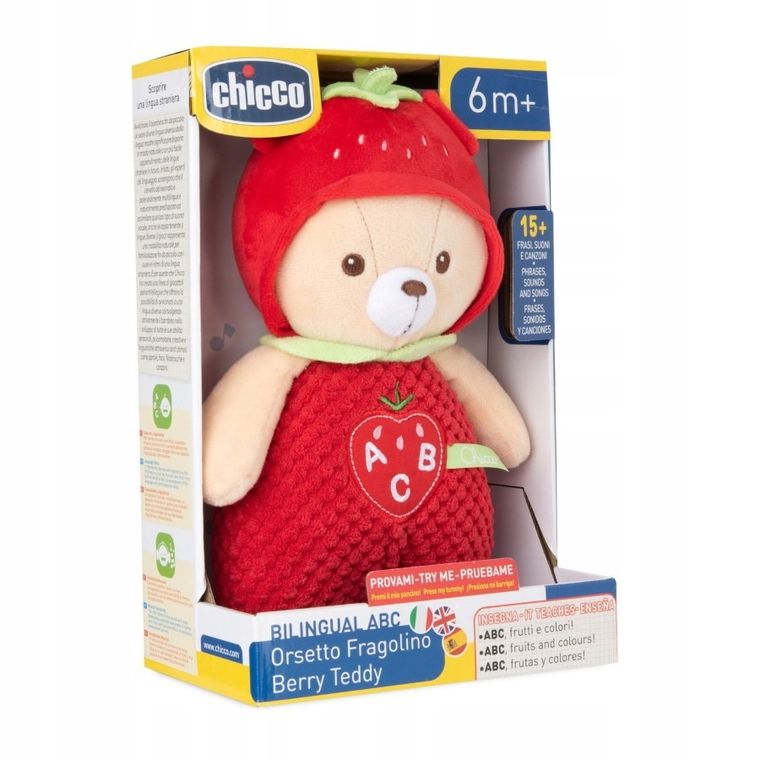 Chicco, Bilingual ABC, Edukacyjny Miś Berry, maskotka interaktywna