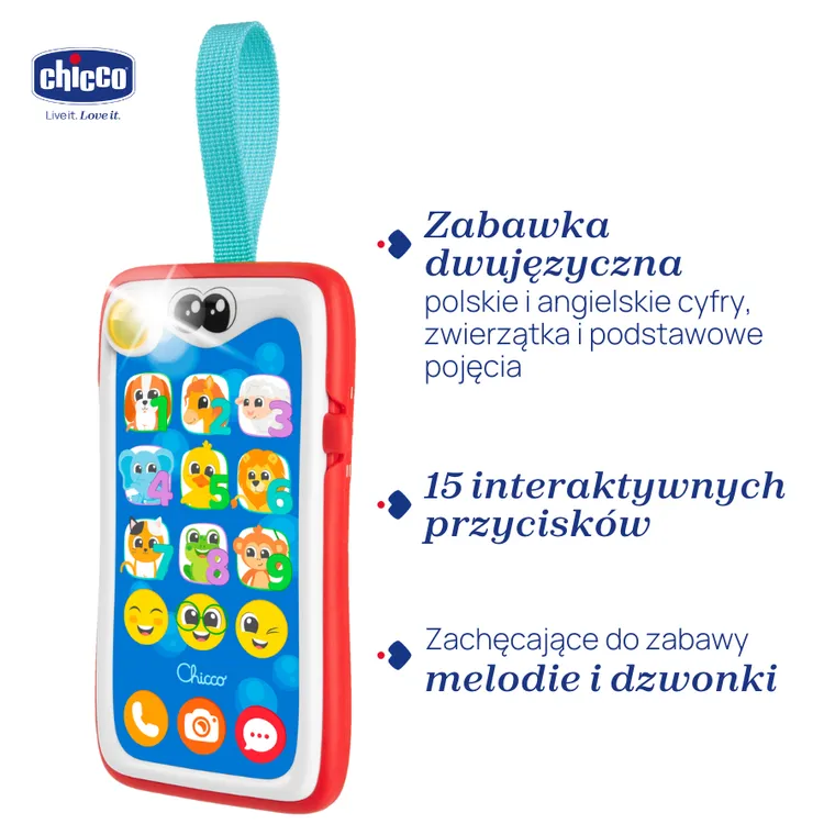 Chicco, Bilingual ABC, Mój Pierwszy Smartfon, zabawka interaktywna