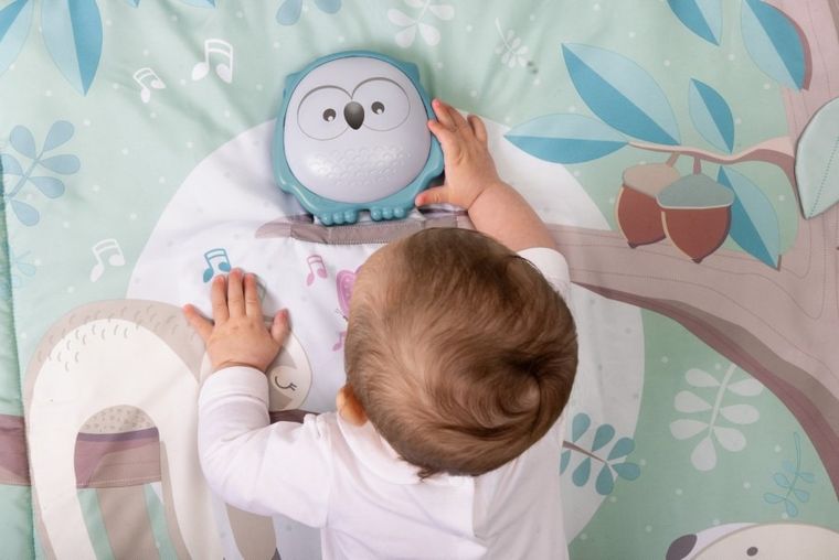 Chicco, First Dreams, Relax & Play Mat, interaktywna mata 2w1 z lampką i melodiami, sowa