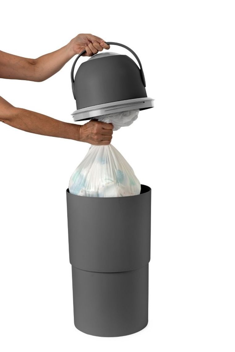 Chicco, kosz na pieluchy, teleskopowy, XL, grafitowy + worki