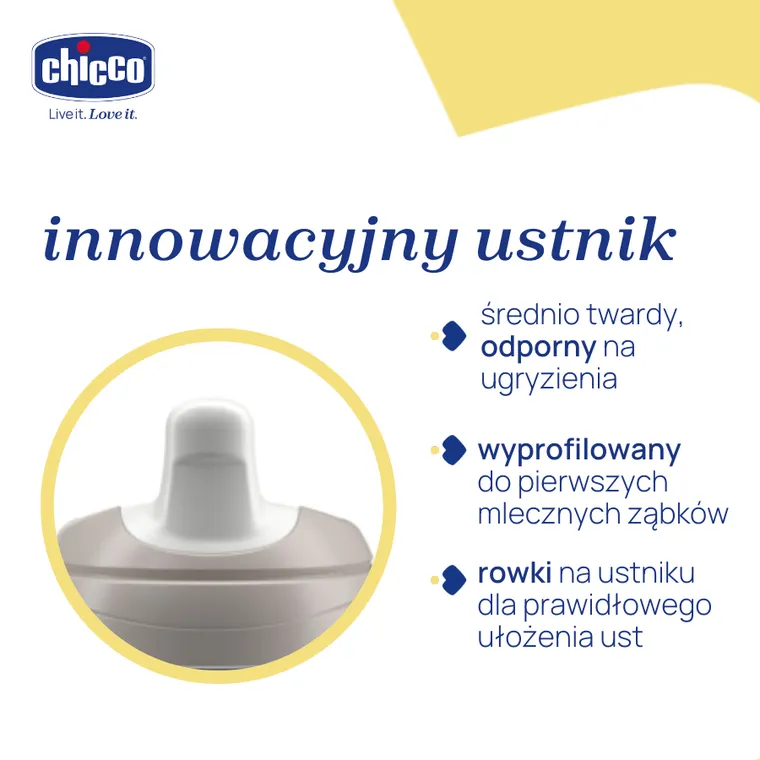 Chicco, kubek treningowy, niekapek z twardym ustnikiem, szary, 6m+, 200 ml