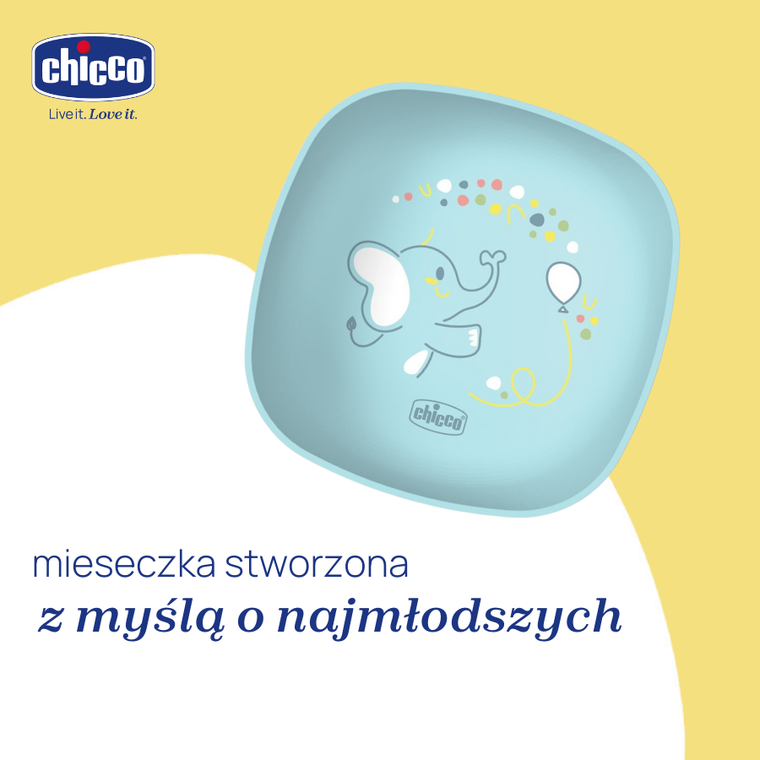 Chicco, miseczka z pokrywką, niebieska, 6m+