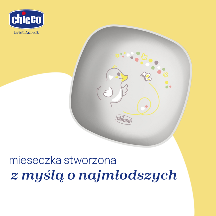 Chicco, miseczka z pokrywką, szara, 6m+