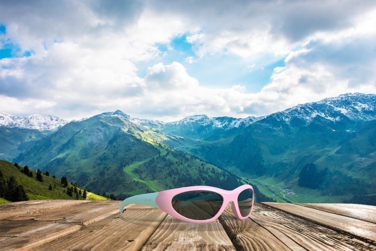 Chicco, okulary przeciwsłoneczne + etui, 4l+, różowe