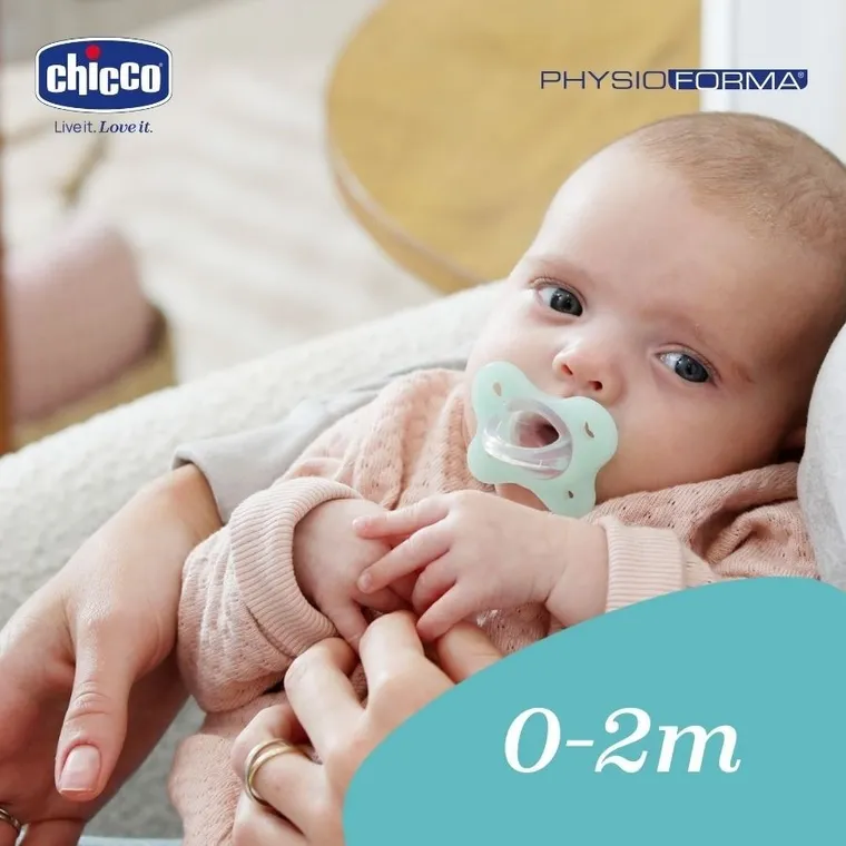 Chicco, PhysioForma Dual Soft, smoczek uspokajający, silikonowy, neutral, 0-2m