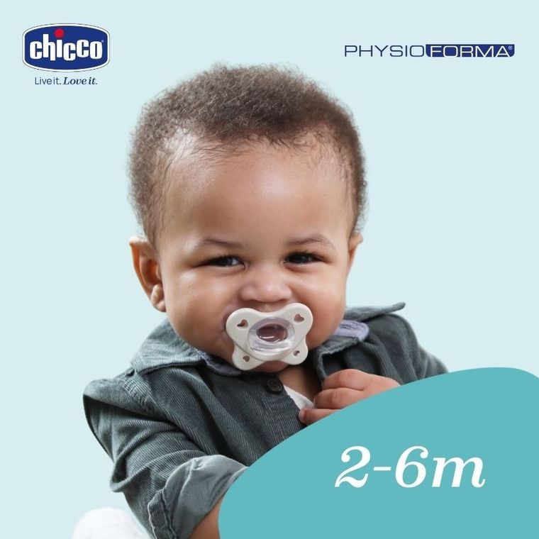 Chicco, PhysioForma Dual Soft, smoczek uspokajający, silikonowy, różowy, 2-6m, 2 szt.