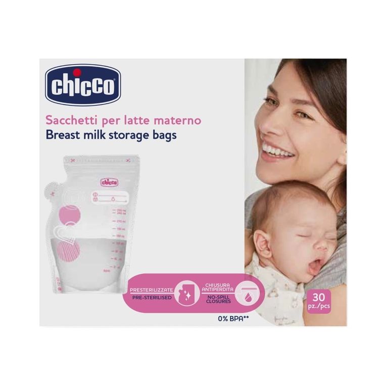 Chicco, woreczki do przechowywania mleka, 250 ml, 30 szt.