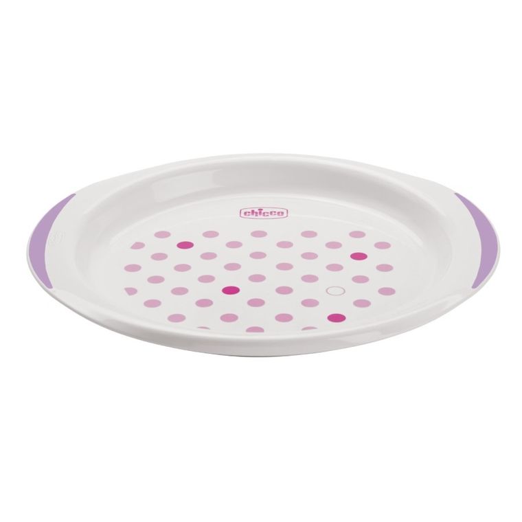 Chicco, zestaw 2 talerzy, różowy, 12m+