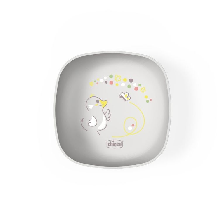 Chicco, zestaw 2 talerzy, szary, 12m+