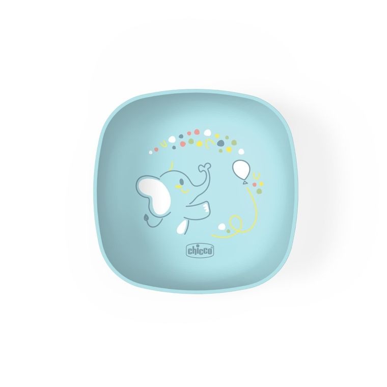 Chicco, zestaw 2 talerzy, turkusowy, 12m+