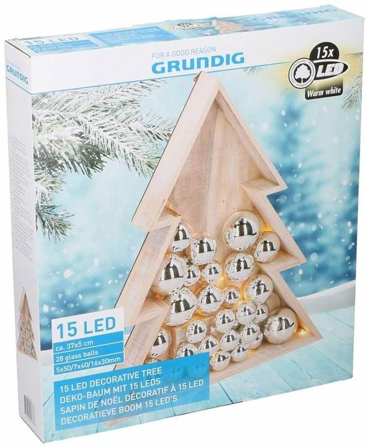 Choinka świąteczna, 15 LED, 38 cm