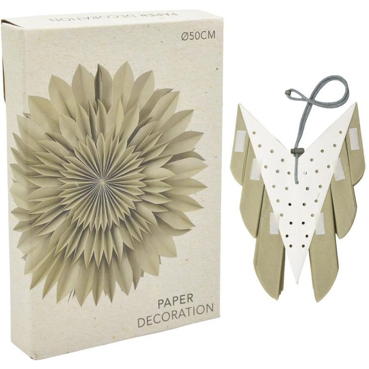 Christmas Decoration, gwiazda dekoracyjna 3D, wisząca, papierowa, zielona, 50 cm