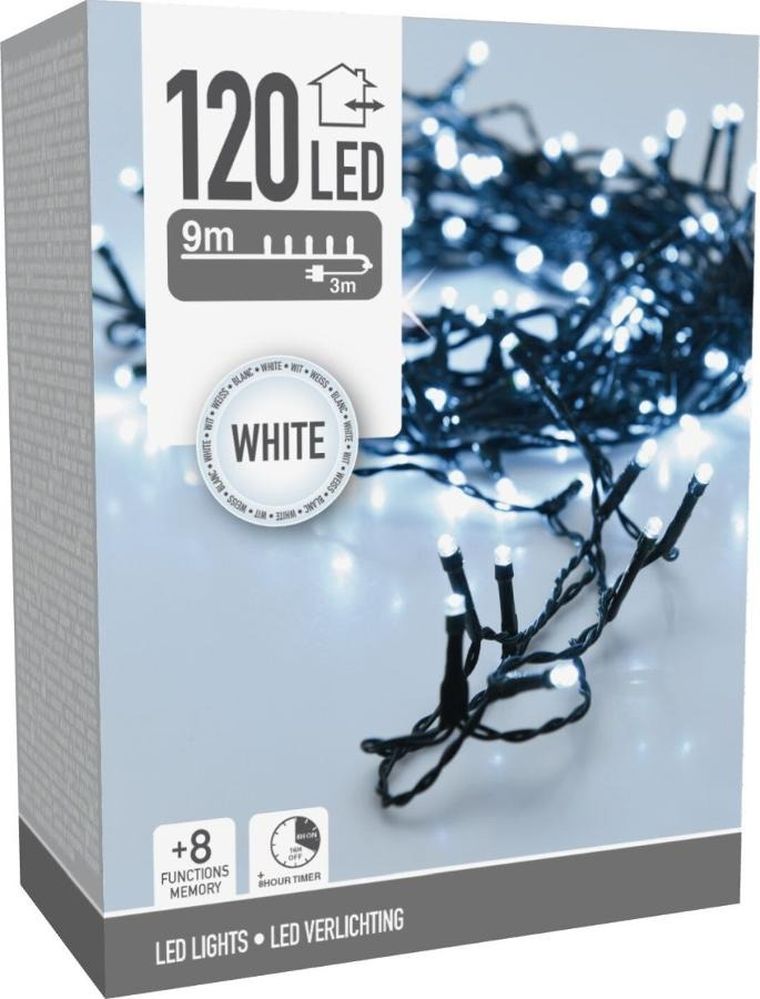 Christmas Decoration, lampki choinkowe, łańcuch świetlny 120 led, zimny biały