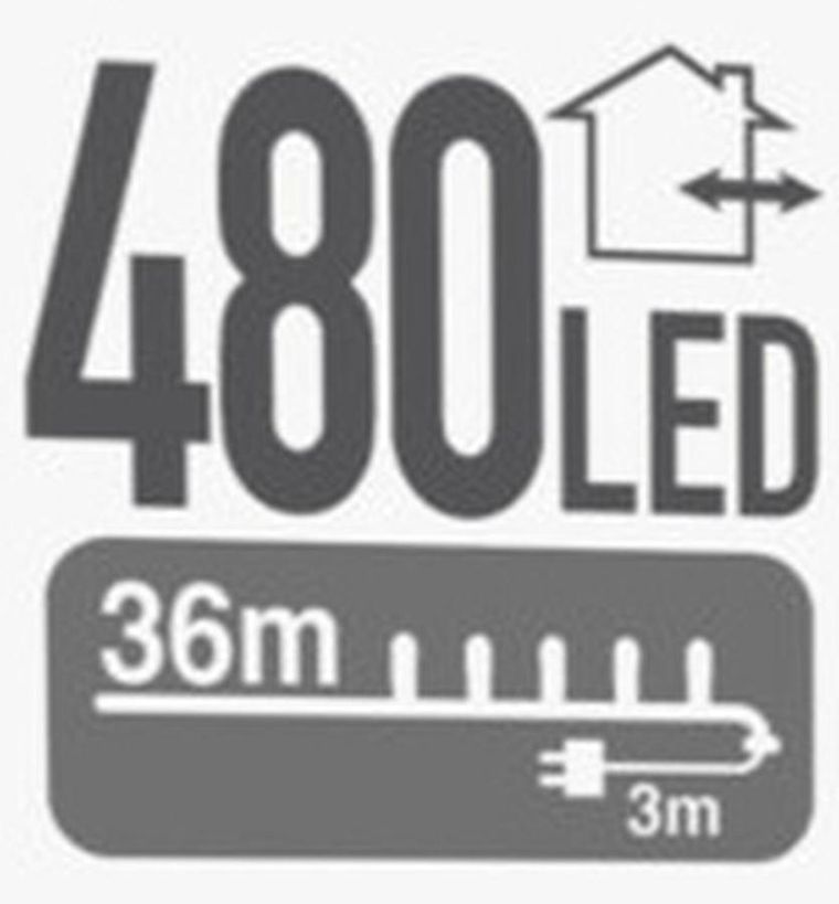 Christmas Decoration, lampki choinkowe, łańcuch świetlny, 480 LED, timer, multikolor