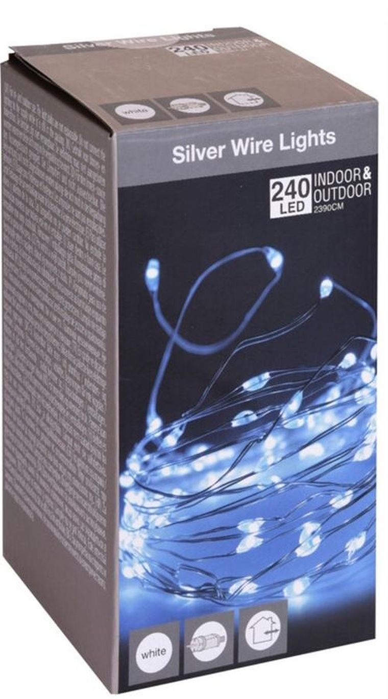 Christmas Decoration, lampki druciki, girlanda, zimny biały, 240 LED