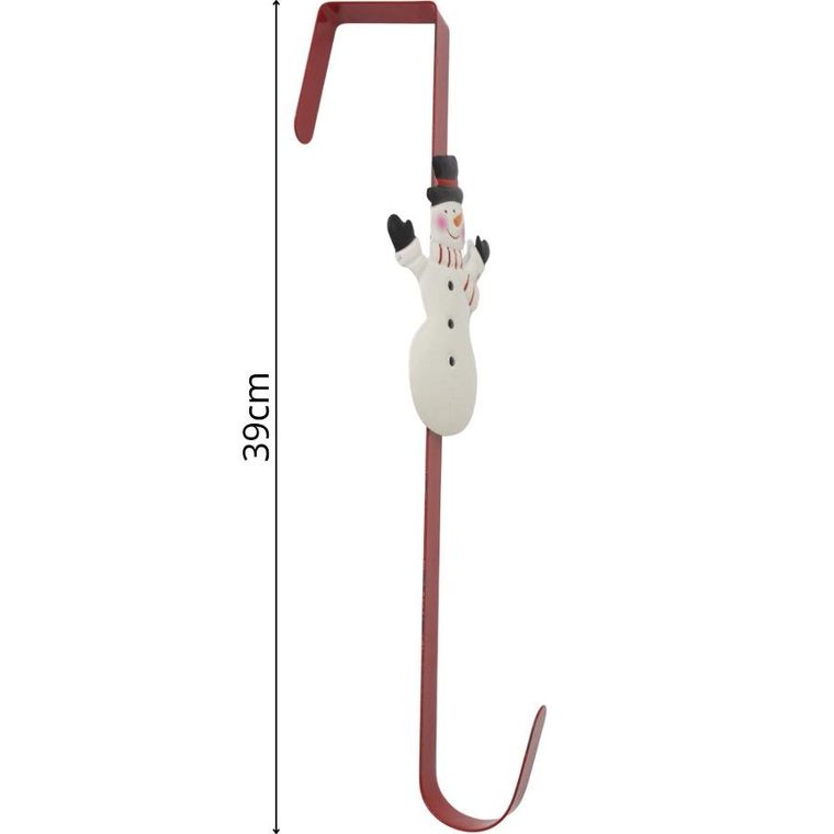 Christmas Decoration, wieszak uchwyt do stroików, bałwan, 39 cm