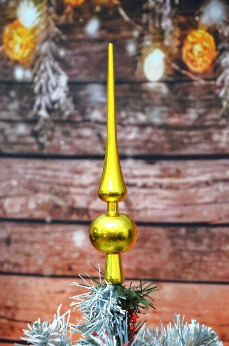 Christmas gifts, czubek choinkowy, wysokość 25 cm złoty