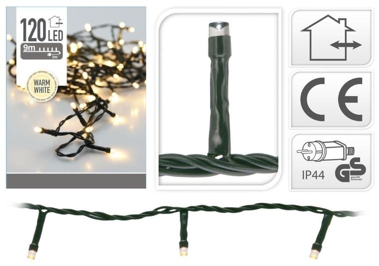 Christmas gifts, lampki choinkowe, łańcuch świetlny, 120 led ciepły biały