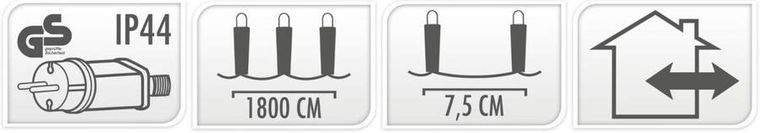 Christmas Gifts, lampki choinkowe, łańcuch świetlny, 240 LED, zimny biały