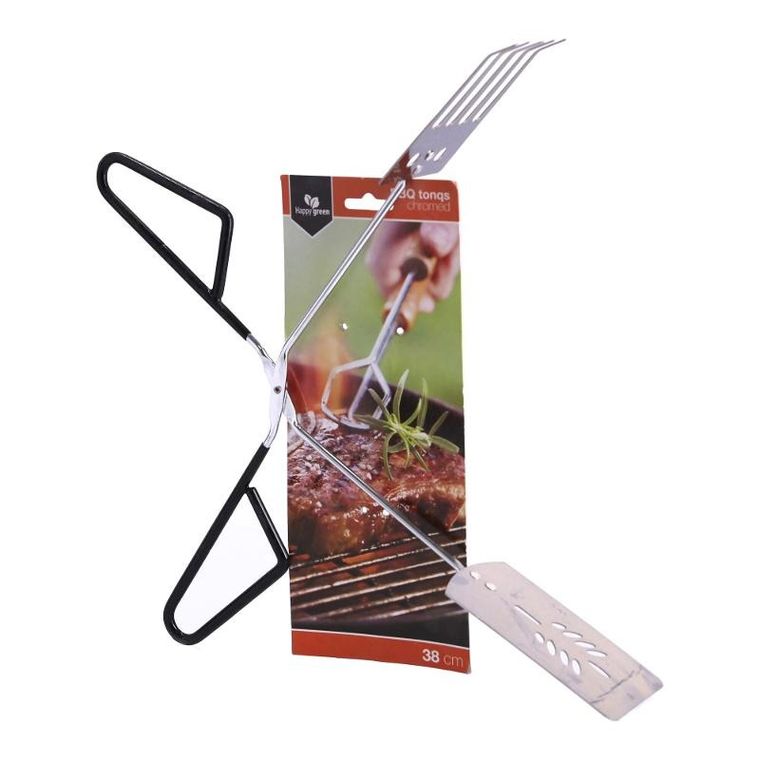 Chromowane szczypce BBQ, 38 cm
