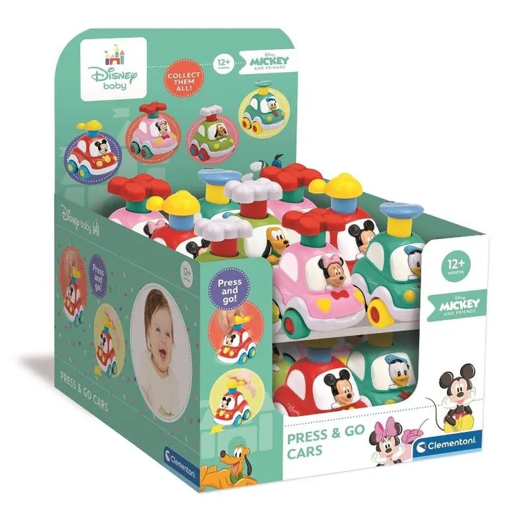 Clementoni, Baby, Disney, Press and Go! autko, 1 szt.