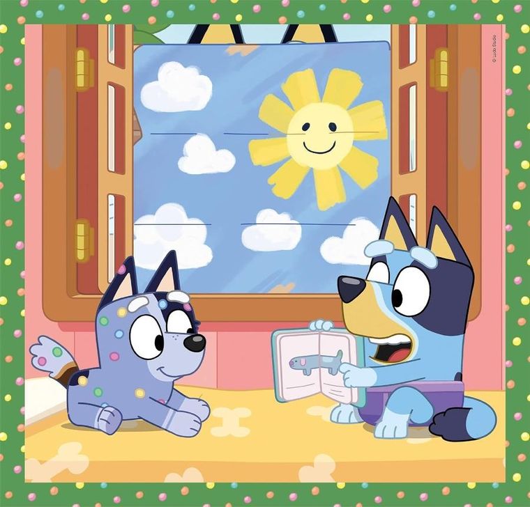 Clementoni, Bluey, puzzle, 3-48 elementów square