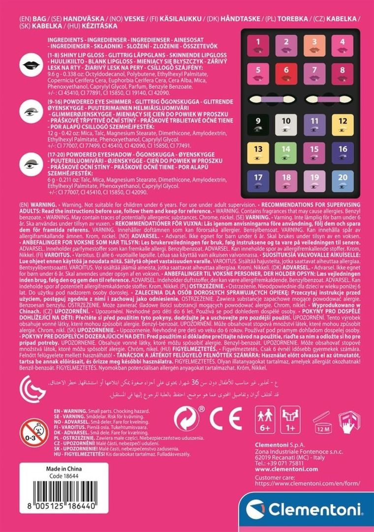 Clementoni, Crazy Chic, Beauty, paletka cieni i błyszczyków