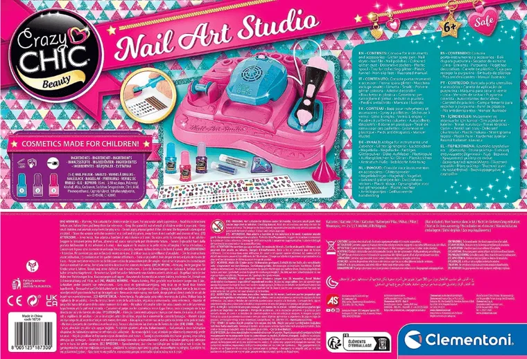 Clementoni, Crazy Chic, Studio paznokci, zestaw kreatywny