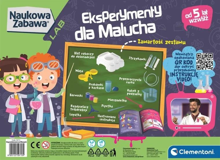 Clementoni, Naukowa Zabawa, Eksperymenty dla malucha, zestaw edukacyjny