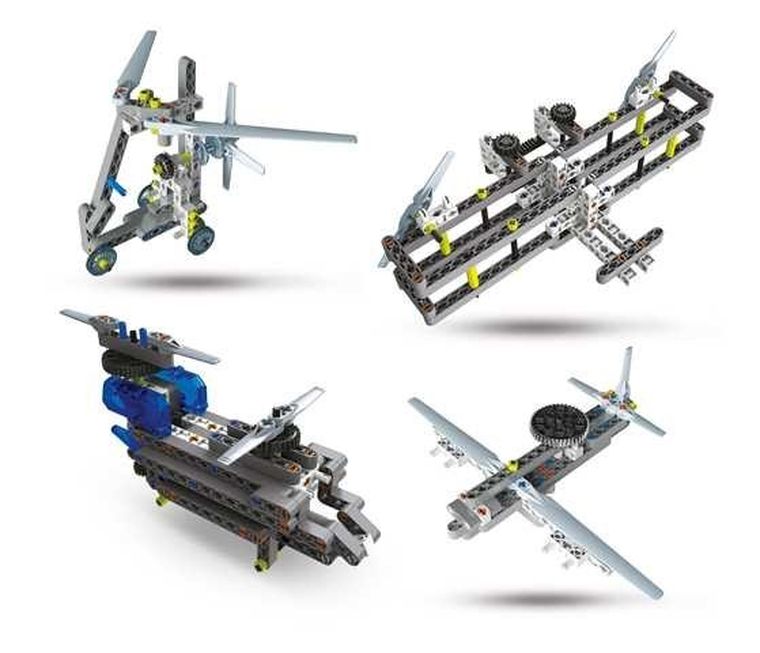 Clementoni, Naukowa Zabawa, Technologic, Laboratorium Mechaniki, Samoloty i helikoptery, zestaw edukacyjny, 200 elementów