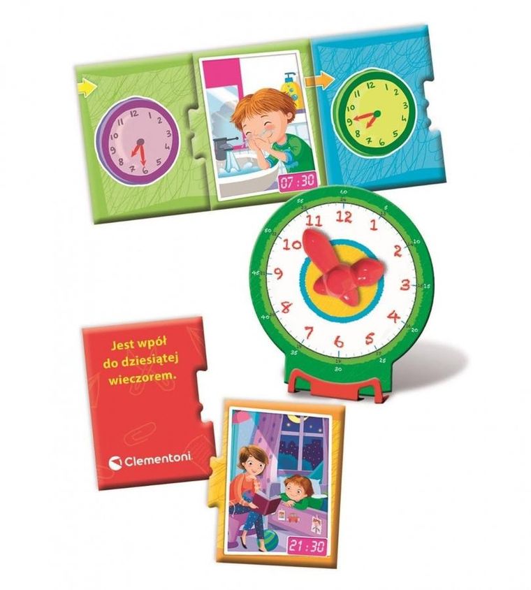 Clementoni, Uczę się bawiąc, Która jest godzina? gra edukacyjna