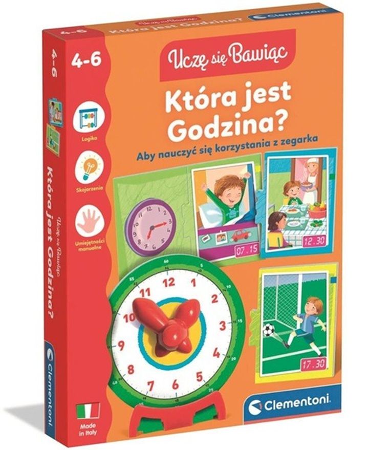 Clementoni, Uczę się Bawiąc, Która jest godzina? układanka edukacyjna