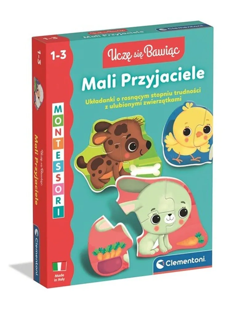 Clementoni, Uczę się Bawiąc, Mali Przyjaciele, układanka edukacyjna