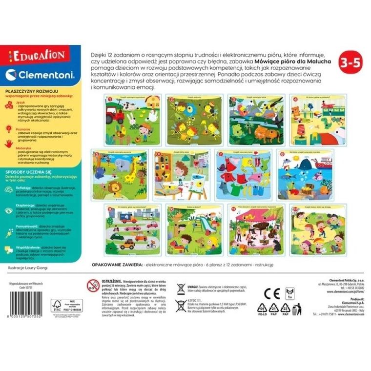 Clementoni, Uczę się bawiąc, Mówiące pióro dla malucha, gra edukacyjna