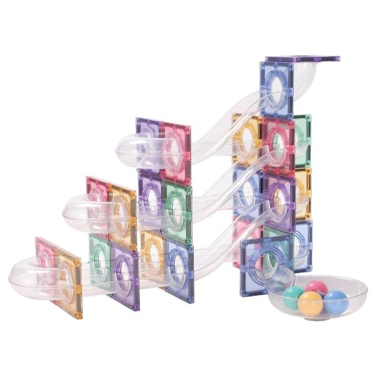 Cleverclixx, Ball Run Creative Pack Pastel, klocki magnetyczne, 70 elementów