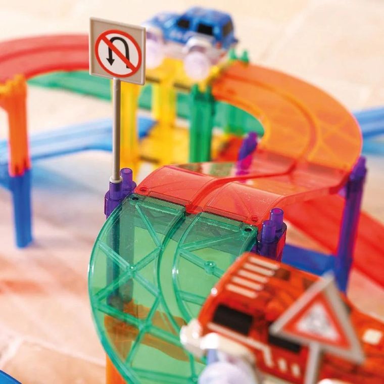 Cleverclixx, Race Track Intense, klocki magnetyczne, 65 elementów